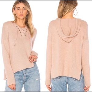 Endless Rose Lace Up Sweater in Powder Blush Small